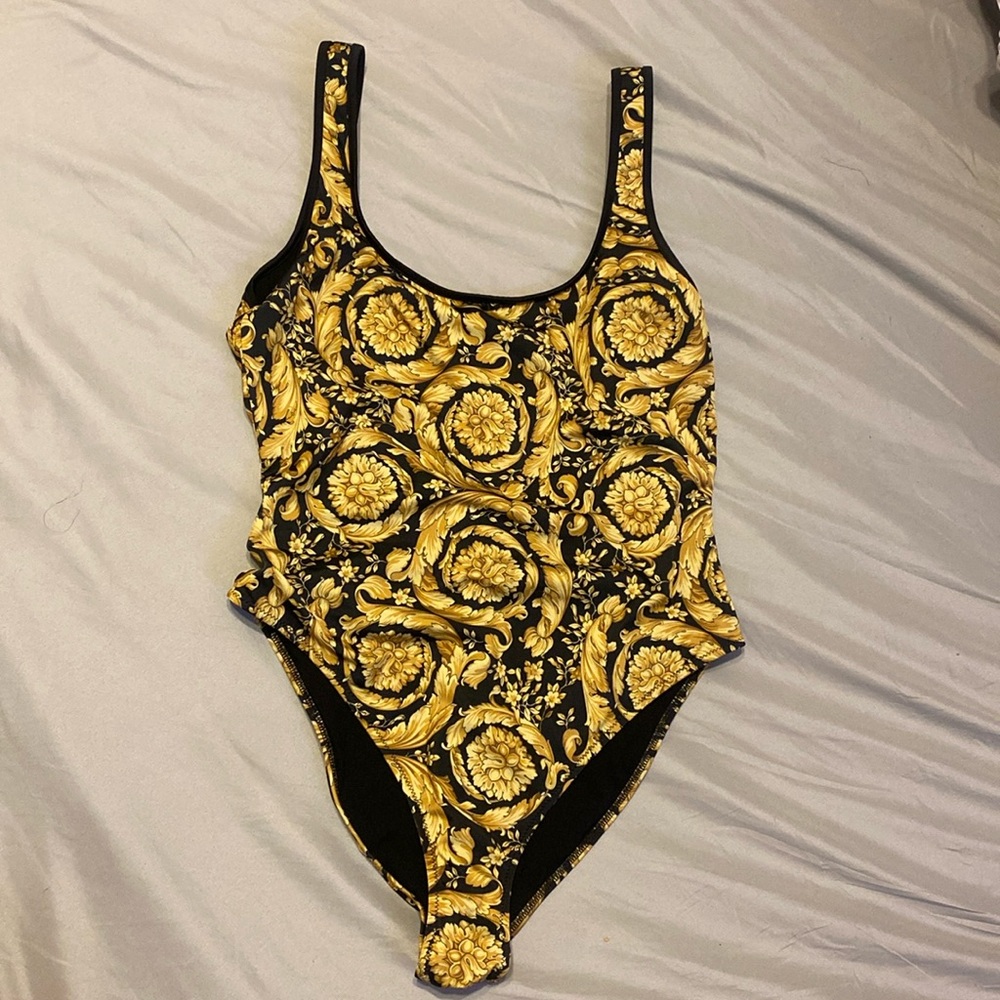 Versace Black and Gold Swimsuit